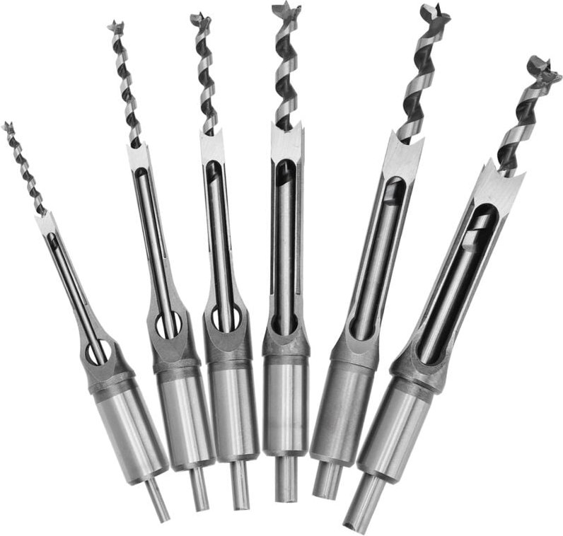 Thumbnail - Vierkantloch-Bohrsäge, Holzbearbeitungs-Vierkant-Bits-Set, Schlangenbohrer, 6-teiliger Stemmmeißel für die Bauinstallati...