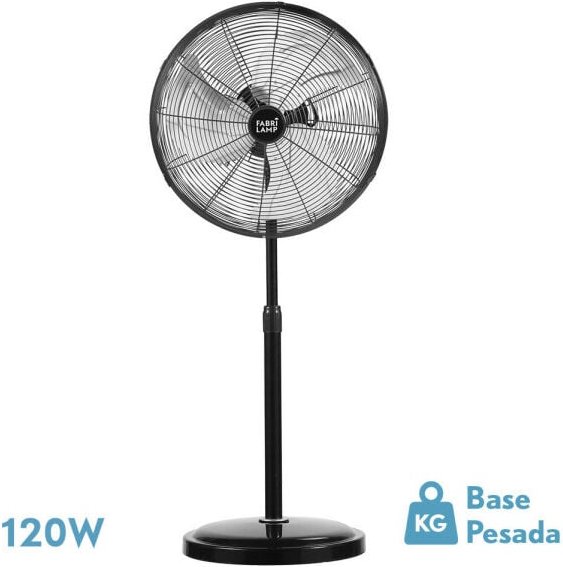 Fabrilamp - Fan de Fuß africo 120w schwarz regx55x55 cm 3 Geschwindigkeiten fest und rotierend