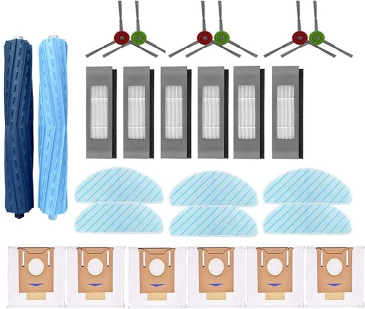 Ersatzteilset Zubehör für Ozmo T9 + Staubsaugerroboter Hauptbürste/Rollbürste