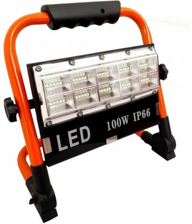 Trade Shop Traesio - Trade Shop - led-scheinwerfer 100W wiederaufladbare akku-arbeitstaschenlampe 8505-SMD notfall -