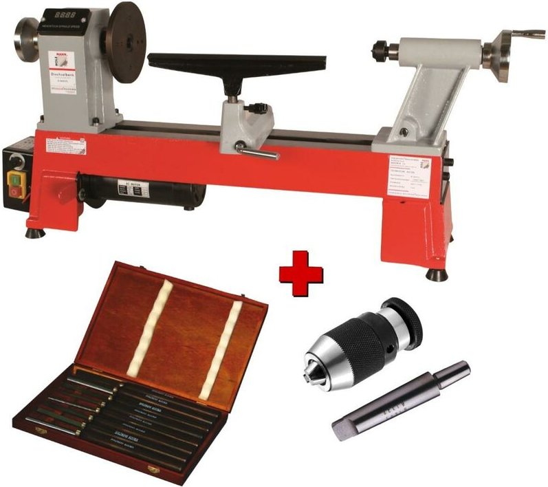 Holzmann - drechselbank D460FXL + kegeldorn+bohrfutter 1-16 mm +drechselsatz H8TLG