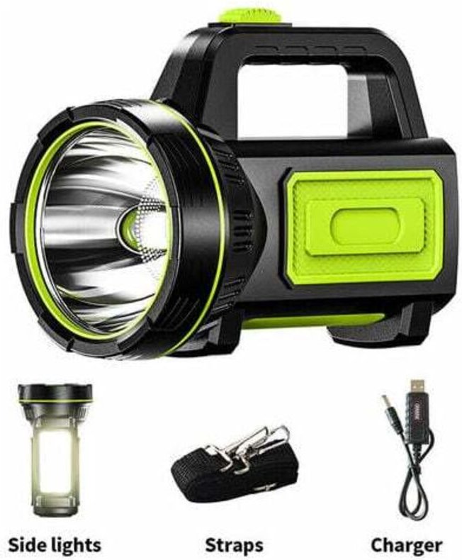 Shining House - Leistungsstarke mAh usb wiederaufladbare LED-Taschenlampe mit Seitenlicht, wasserdichte Taschenlampe für...