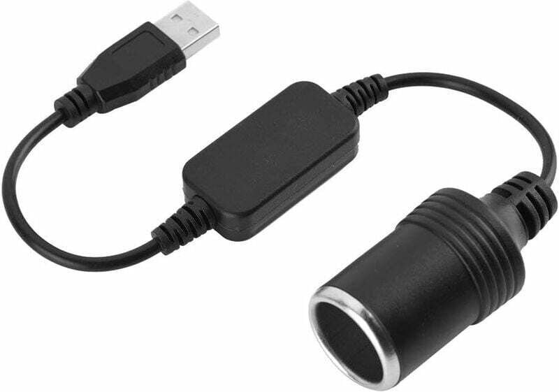 Linghhang - Konvertierungskabel (5 v auf 12 v, 1,2 m) für Zigarettenanzünder im Auto, Reise-USB-Buchse, Stromkonverterka...