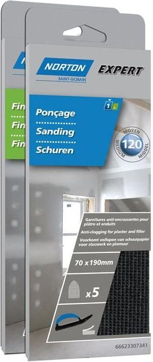 Norton Expert Nachfüllpackung 70x190mm K220 5er ve Gips f. Handblock