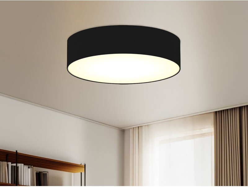 Ranex - Deckenlampe ceiling dream, Stoff Schwarz / Abdeckung satiniert, ø 40cm
