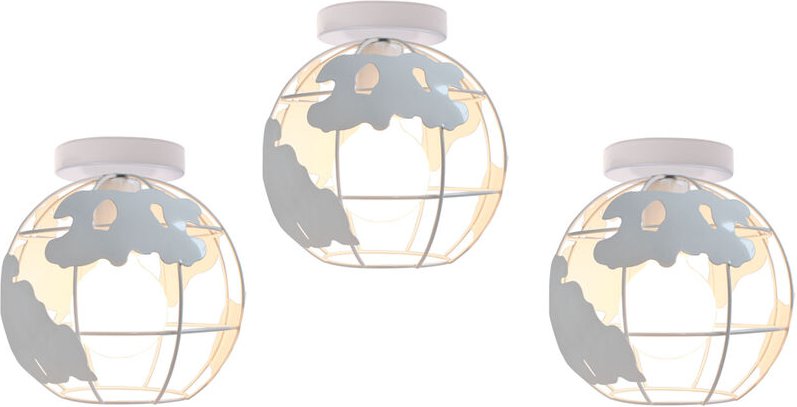 Deckenleuchte Kugel, Deckenlampe im Ø20cm Globus Design, Industrielle Kronleuchter mit Eisen Käfig für Wohnzimmer Schlaf...