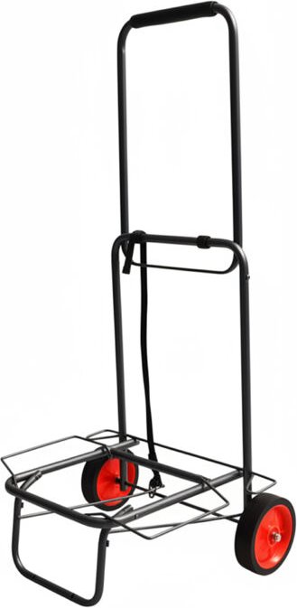 Relaxdays Transportwagen, klappbar, gepolsterter Griff, 2 Gummiräder, Spanngurte, 35 kg, kleine Transportkarre, schwarz