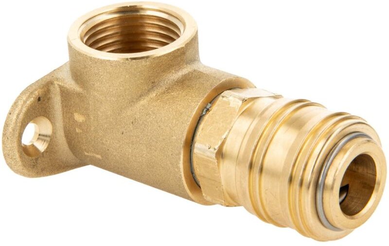 Druckluft Wandscheibe / Deckenwinkel Eingang 1/2 Zoll Innengewinde - NW 7,2 Y-Form, Messing blank