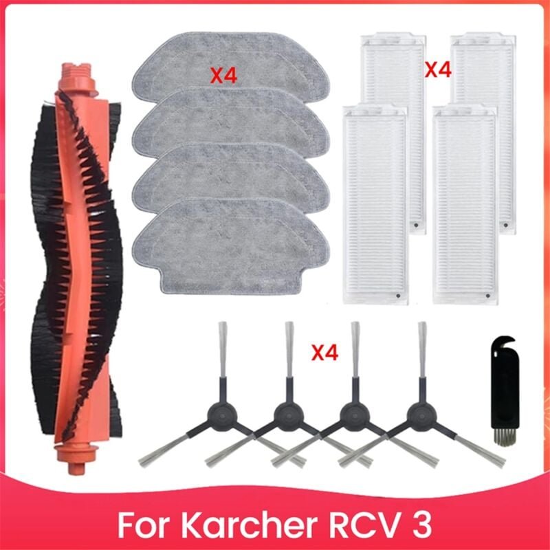 Für rcv 3 Staubsauger Wichtigsten Seite Pinsel Hepa-Filter Mopp Tuch Ersatz Teile Kit