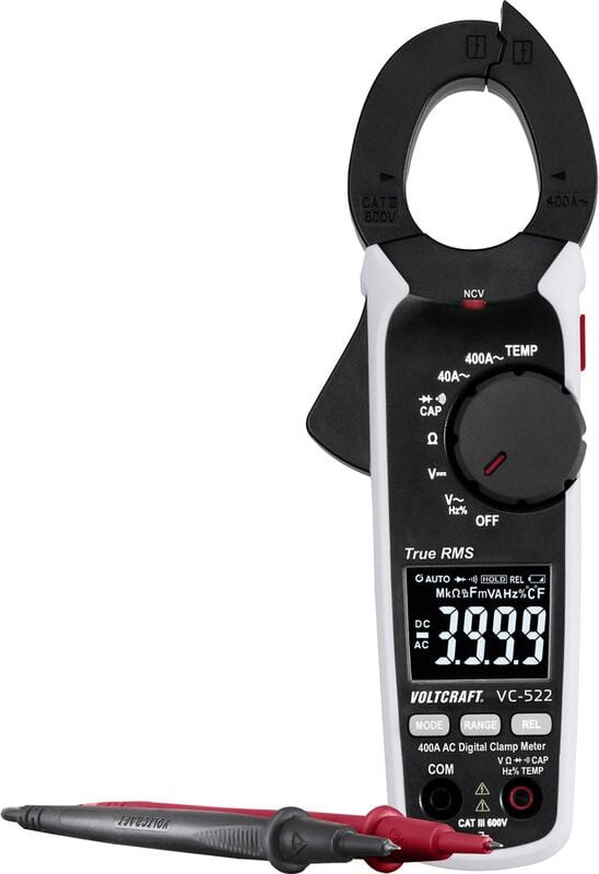 Voltcraft - VC-522 Stromzange digital cat iii 600 v Anzeige (Counts): 4000