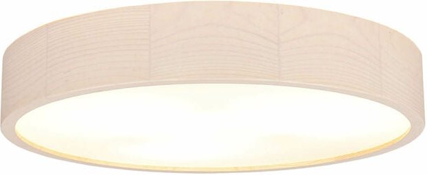 Licht-erlebnisse - Deckenlampe Holz rund 47 cm groß E27 flach blendarm Wohnzimmer Schlafzimmer