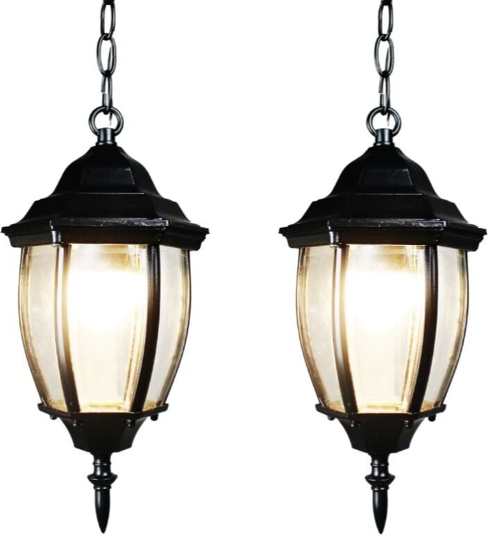 Retro Hängeleuchte Höhenverstellbare Pendelleuchte Metall Glas Deckenlampe für Esszimmer Café Bar Club Schwarz 2 Stücke