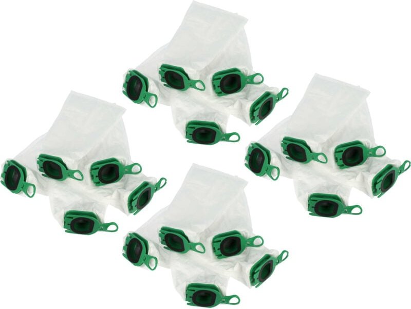 20x Staubsaugerbeutel kompatibel mit Vorwerk Kobold VB100, EBB100, FP100 Staubsauger - Mikrovlies, 25cm x 10cm Grün Weiß...
