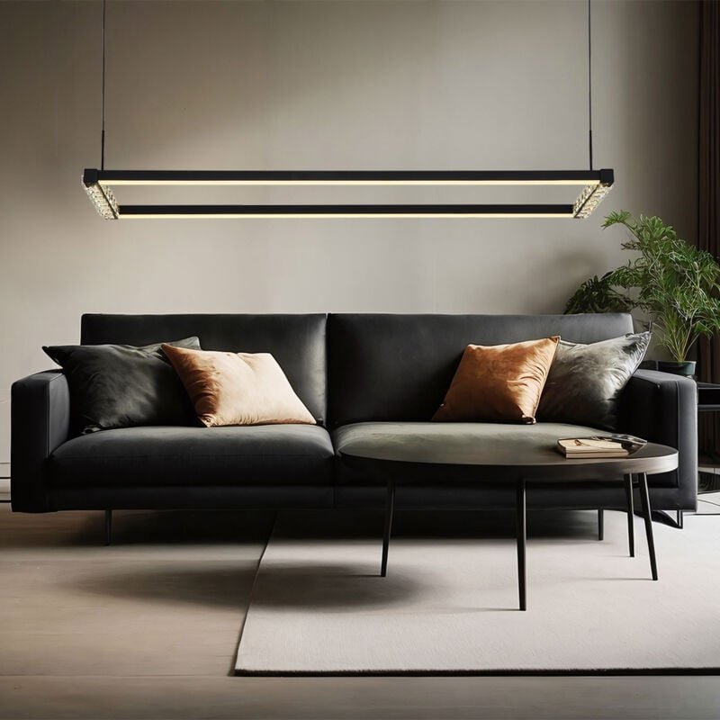 Hängelampe Hängeleuchte Pendelleuchte Pendellampe Metall schwarz matt opal LED