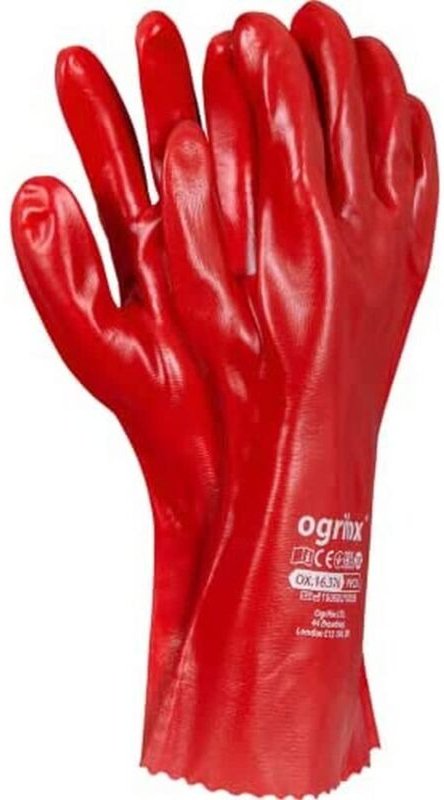 Thumbnail - Ogrifox Schutzhandschuhe Ox.16.375 PVC35, Länge 35 mm, rot, 60 Paar