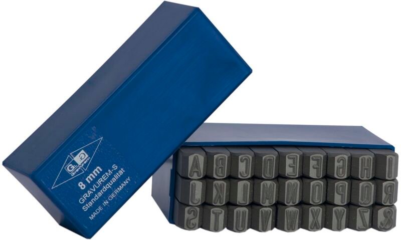 Gravurem - Schlagbuchstaben Set Buchstabenstanzer Schlagstempel a-z & Schrifthöhe 10 mm