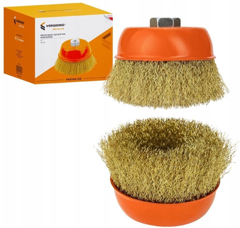 Messingdrahtbürste 4" M14 100mm VERGIONIC Draht