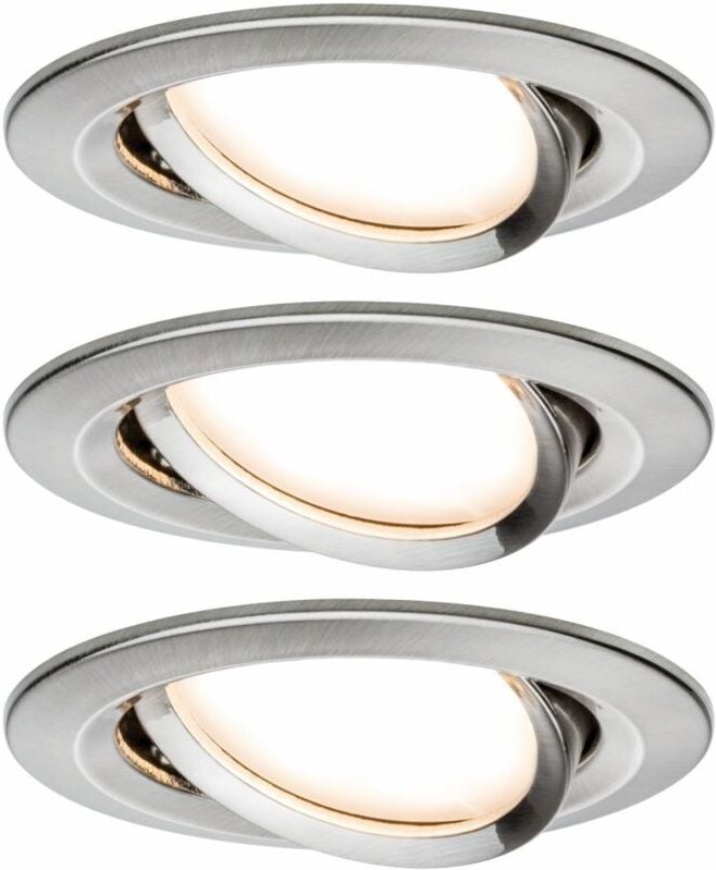 Paulmann - led Einbauleuchte Nova Coin 3er Set eisen 8,4 cm warmweiß Einbauleuchte