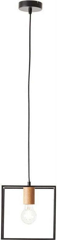 Thumbnail - Lampe, Arica Pendelleuchte 20x20cm schwarz/holzfarbend, 1x A60, E27, 60W, Kabel kürzbar / in der Höhe einstellbar - Bril...