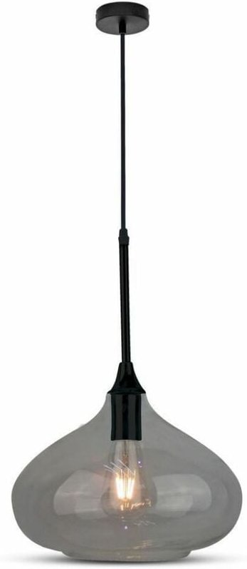 V-TAC LED-Glas-Tropfen-Kronleuchter mit E27-Lampenfassung (max. 60 W), Schwarz