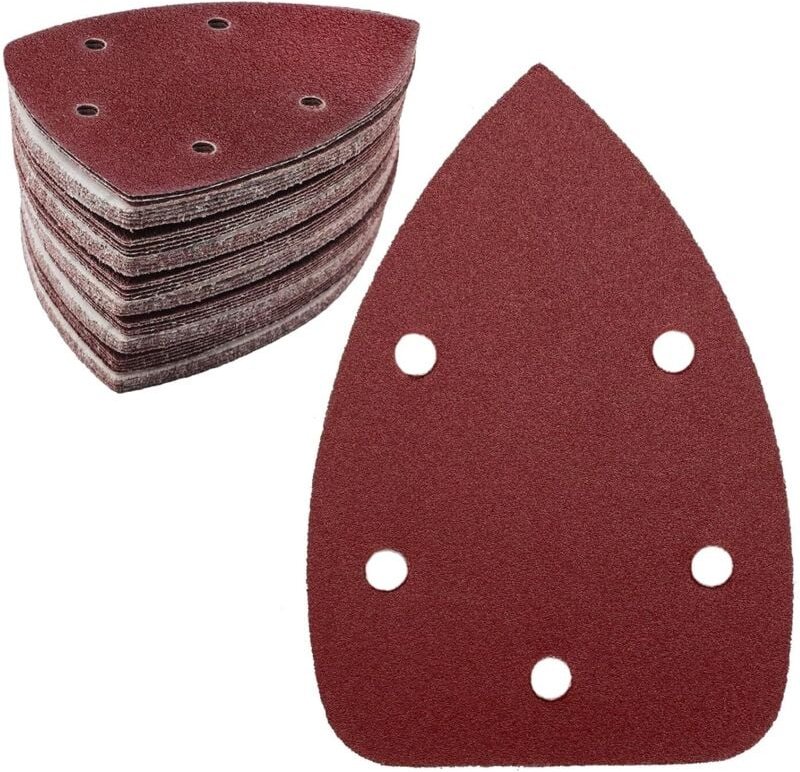 50 Stück Dreieck-Schleifpapierblätter, Körnung 120, 5-Loch, Klett-Schleifpapier, Delta-Schleifpapier für Dreieckschleife...