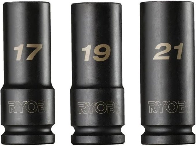 RHDIS3PC Steckschlüsselsatz für Schlagschrauber 1/2 Zoll 17 19 und 21 mm 3-teilig - Ryobi