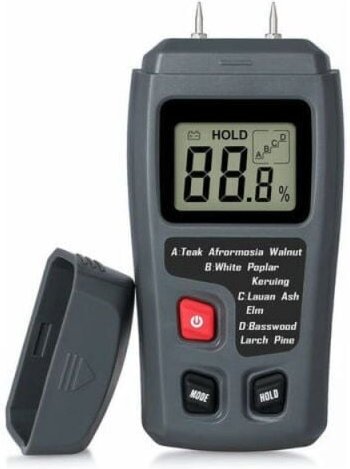 Tragbarer Holzfeuchtetester, LCD-Holzfeuchtedetektor, Feuchtigkeitstester für die Messung der Brennholzpapierfeuchtigkei...