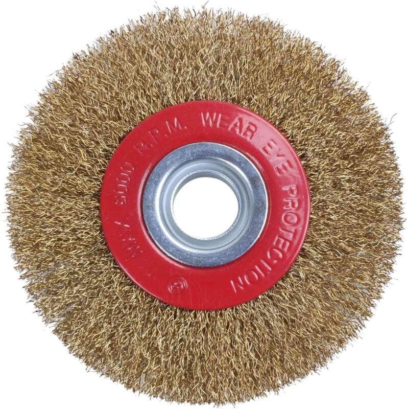 Aougo - Drahtradmaschine mit flacher Drahtbürste zum Entrosten von Stahldrahträdern und Metallbürstenrad zum Polieren vo...