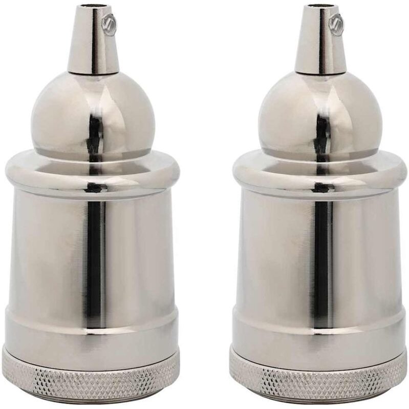 Lampenfassungen 2 Stk. Satin-Nickel E27 Vidaxl