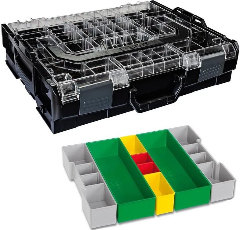 Bs Systems - Sortimo Systemkoffer L-Boxx 102 schwarz mit transparentem Deckel + Insetboxen G3