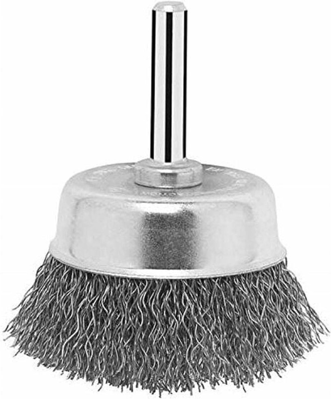 Shining House - Bohrbürste aus Stahl, 75 mm, Bohrbürste, Messing, rostfrei, Polierscheibe, 6 mm Schaft