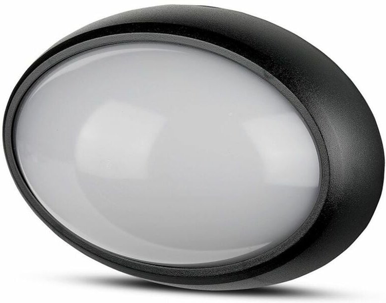 Ovale LED-Deckenleuchte 12W Farbe Schwarz 3000K IP54 - V-tac