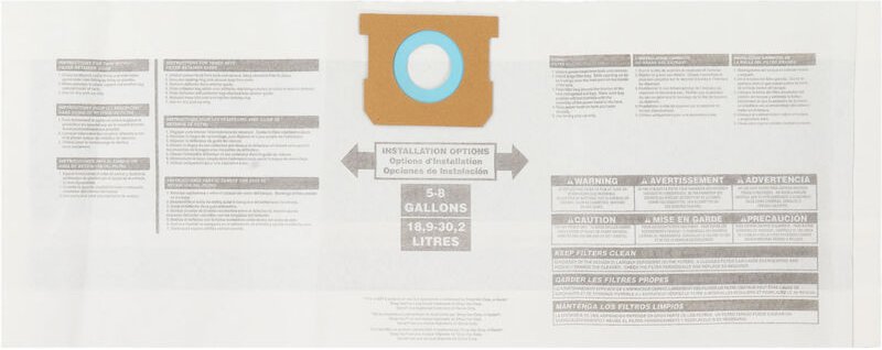Ersatzfilterbeutel für Staubsauger mit 5–8 Gallonen Fassungsvermögen – Vliesstoff – 2er-Pack