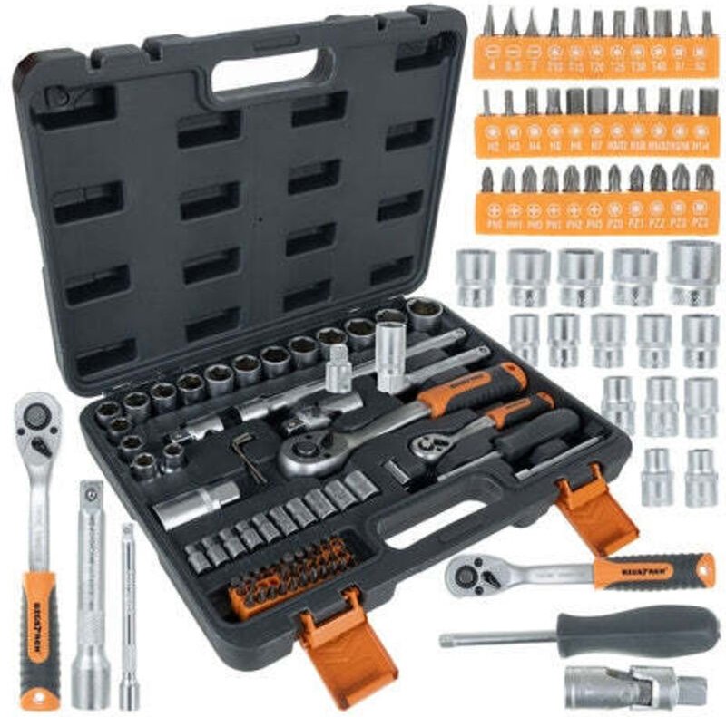 72-teiliger Werkzeugsatz mit 1/4"- und 1/2"-Steckschlüsseln