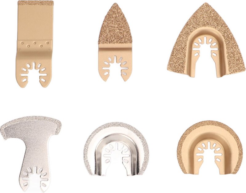 6-teiliges Set aus Hartmetall-Diamant-Oszillationssägeblättern, verschleißfestes Oszillationswerkzeug für Keramik