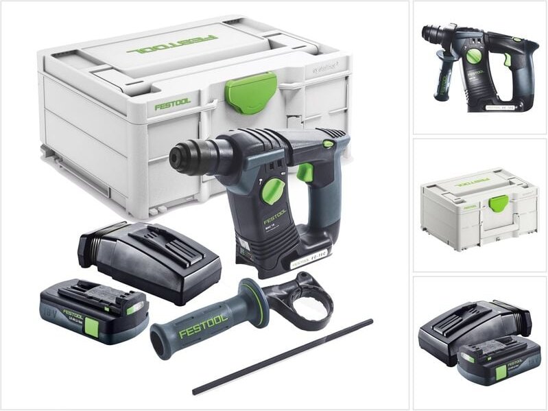 Bhc 18-Basic Akku Bohrhammer 18 v 1,8 j sds Plus Brushless + 1x Akku 3,0 Ah + Ladegerät + Systainer - Festool