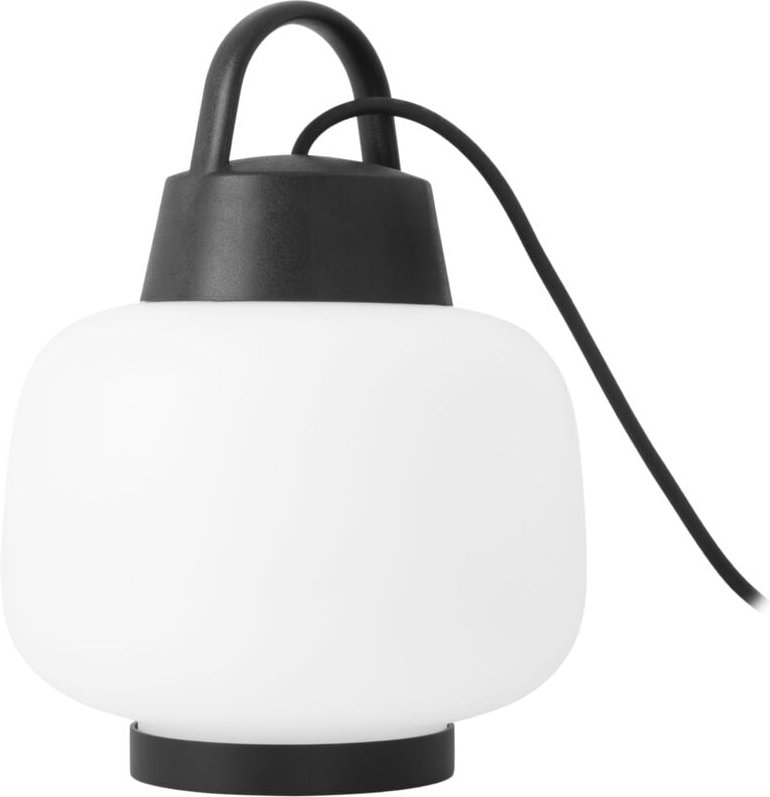 Lamtam - Lámpara de Sobremesa de Jardín E27 con Asa para Colgar IP44 para Exterior de Color Negro