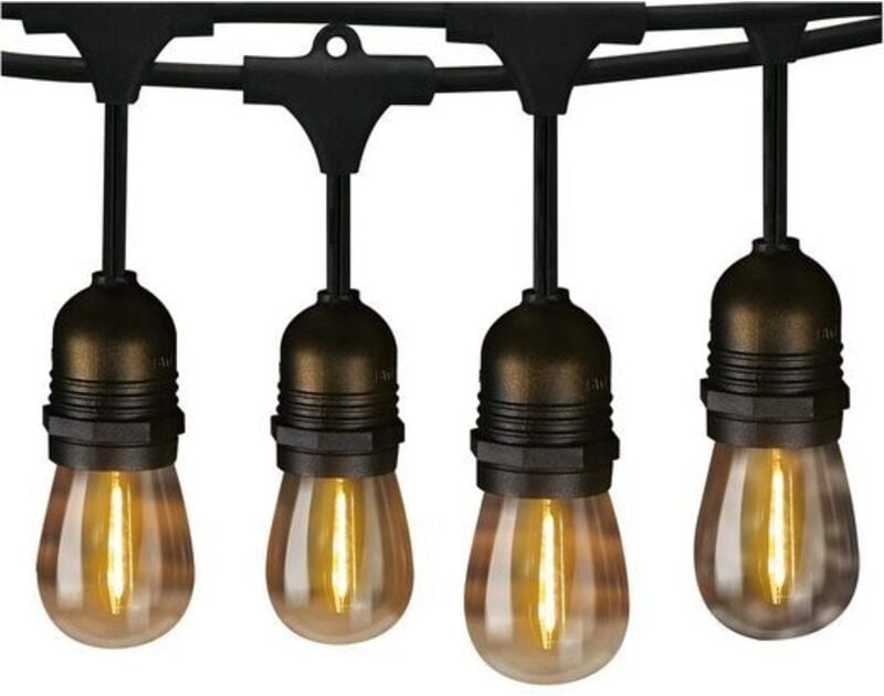 Gbly - LED-Lichterkette Außen 15m Gartenleuchte IP65 Wasserdicht 16-flammig Glühbirnen