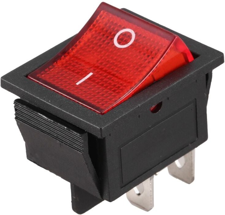 Rot Beleuchtet 4 Pin DPST ON / OFF-Snap in Wippschalter 16A 20A 250V AC
