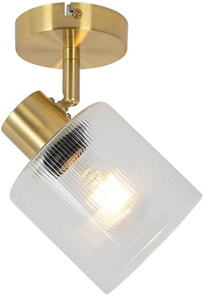 Art Deco Deckenstrahler Gold mit Glas verstellbar – Laura