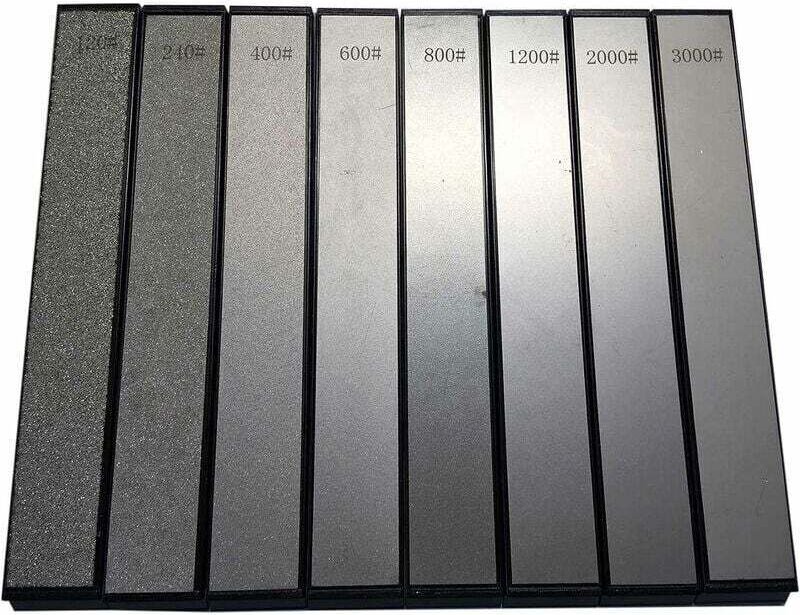 8-teiliger Diamantsteinstab mit festem Winkel, Messerschärfer, Diamant-Schleifstein, Küchen-Schärfklingenschärfen