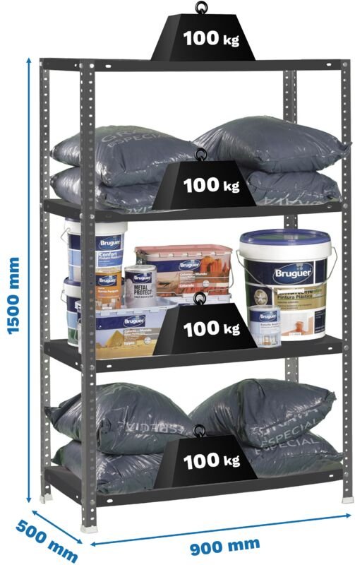 Simonrack Comfort 4/500 Metallregal Anthrazit