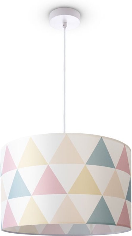 Deckenlampe Lampenschirm Stoff Pendelleuchte E27 Hängeleuchte Schlafzimmer Rund Pendelleuchte - Weiß, Design 2 (Ø45,5 cm...