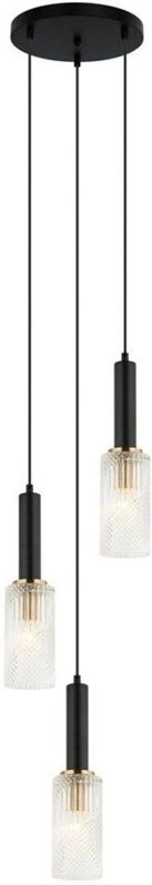 Perola - Moderner hängender Anhänger Schwarz, Gold 3 Licht, E14 - Italux