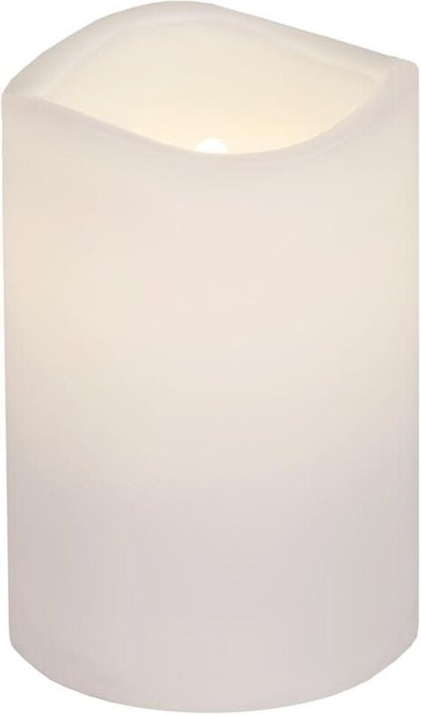 Star Trading - Kerze Paul, Stumpenkerze, Weiß, led, Timer, Warmweiß, Außenbereich, 11,5 cm