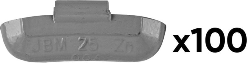 JBM54660 Schachtel mit 100 Gegengewichten aus Zink mit 25 g Klammer, speziell für Universalfelge