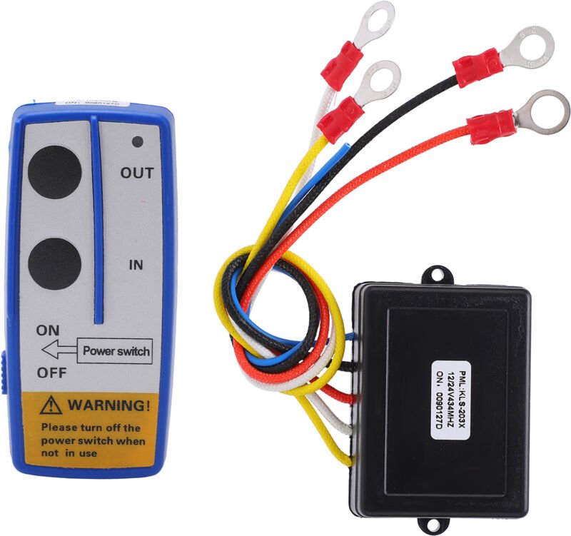 Eosnow Universal Winch Wireless Fernbedienungsschalter Kit mit Empfänger 12V 24 V für Truck Jeep ATV SUV Blau