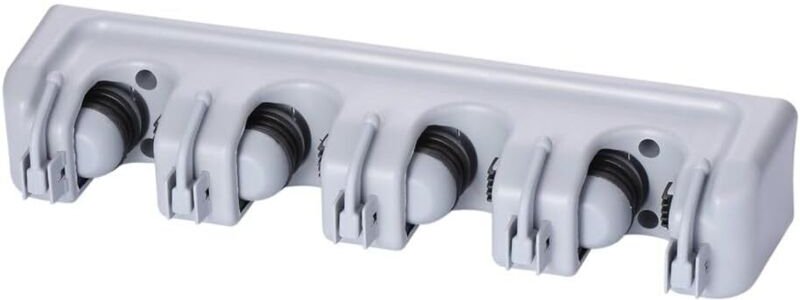 Multifunktionales Aufbewahrungsregal für Besen und Mopps mit Haken – Vier Halterungen und fünf Haken