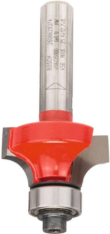 Abrundfräser Expert for Wood, 8 mm, d 25,4 mm, R1 6,35 mm, l 12,7 mm, g 55 mm - Bosch