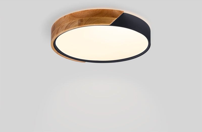 CCT LED-Deckenleuchte, Holz Polycarbonat, 24W ø40cm IP22